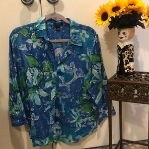 Beautiful chaps blue green print 100% cotton.